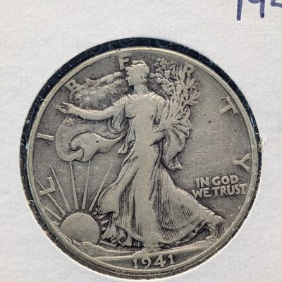 Sale Photo Thumbnail #47: 1941 Walking Liberty 90% Silver Half Dollar