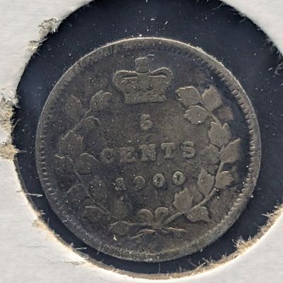Sale Photo Thumbnail #141: 1900 Canada 5 Cents, .925 Silver, 1.167g