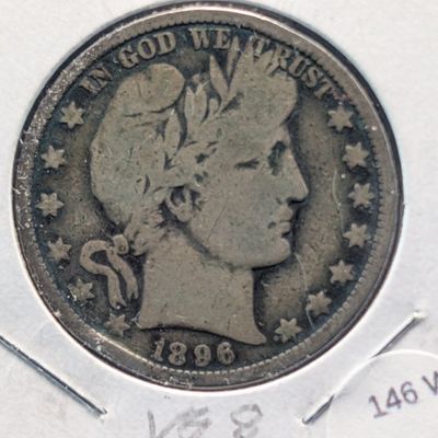Sale Photo Thumbnail #292: 1896-O Barber 90% Silver Half Dollar