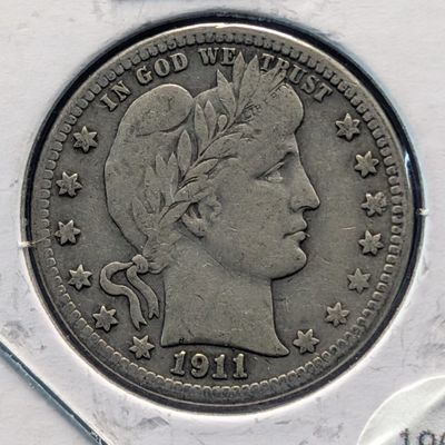 Sale Photo Thumbnail #380: 1911-S Barber 90% Silver Quarter