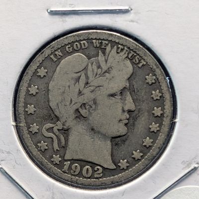 Sale Photo Thumbnail #364: 1902-O Barber 90% Silver Quarter