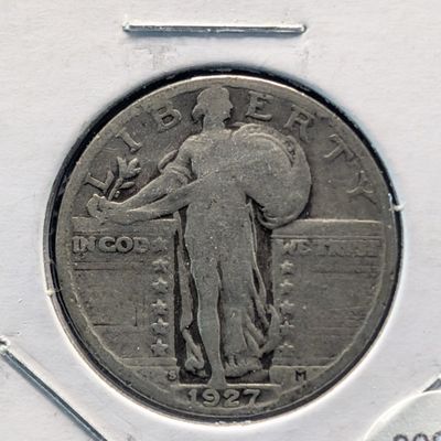Sale Photo Thumbnail #409: 1927-S Standing Liberty 90% Silver Quarter - T-2