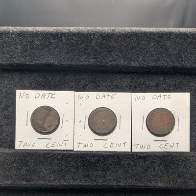 Sale Photo Thumbnail #243: (3) No Date Two Cent Pieces