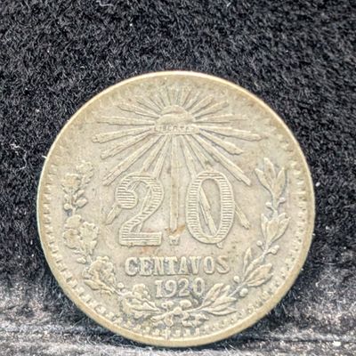 Sale Photo Thumbnail #281: 1920 Mexico 20 Centavos, .720 Silver. 3.33g