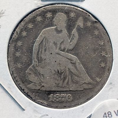 Sale Photo Thumbnail #96: 1876 Seated Liberty 90% Silver Half Dollar
