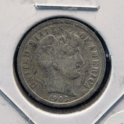 Sale Photo Thumbnail #220: 1903 Barber 90% Silver Dime