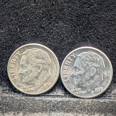 Sale Photo Thumbnail #167: 1959-P&D Roosevelt Dimes, 90% Silver