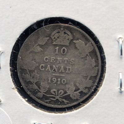 Sale Photo Thumbnail #279: 1910 Canada 10 Cents, .925 Silver, 2.32g