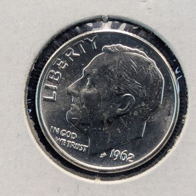 Sale Photo Thumbnail #214: 1962 Roosevelt 90% Silver Dime