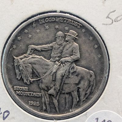 Sale Photo Thumbnail #286: 1925 Stone Mountain Commemorative 90% Silver Half Dollar, Key Date