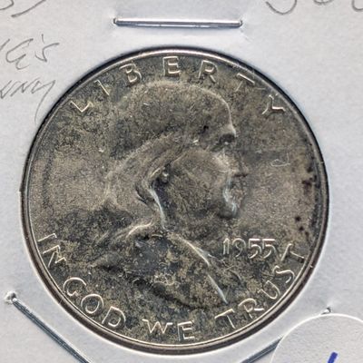 Sale Photo Thumbnail #406: 1955 "Bugs Bunny" Franklin 90% Silver Half Dollar - MS
