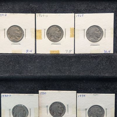 Sale Photo Thumbnail #397: 1929-P, D, & S, 1930-P&S and 1934 Indian Head Buffalo Nickels