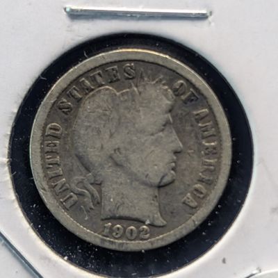 Sale Photo Thumbnail #218: 1902-O Barber 90% Silver Dime