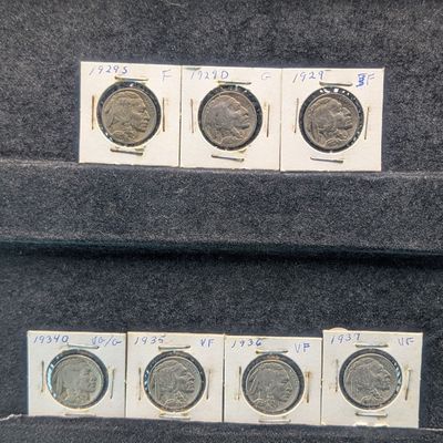 Sale Photo Thumbnail #59: 1929-P, D, & S, 1934-D, 1935, 1936 and 1937 Indian Head Buffalo Nickels