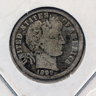 Sale Photo Thumbnail #206: 1899 Barber 90% Silver Dime
