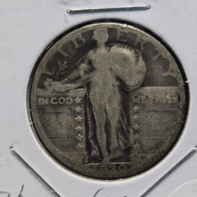 Sale Photo Thumbnail #421: 1930-S Standing Liberty 90% Silver Quarter