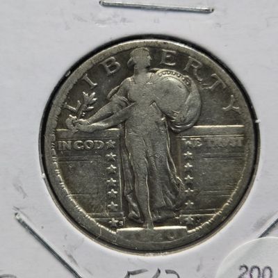 Sale Photo Thumbnail #400: 1920-S Standing Liberty 90% Silver Quarter