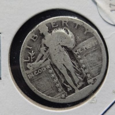 Sale Photo Thumbnail #34: No Date With S Mint Mark Standing Liberty 90% Silver Quarter
