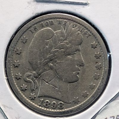 Sale Photo Thumbnail #352: 1898-O Barber 90% Silver Quarter