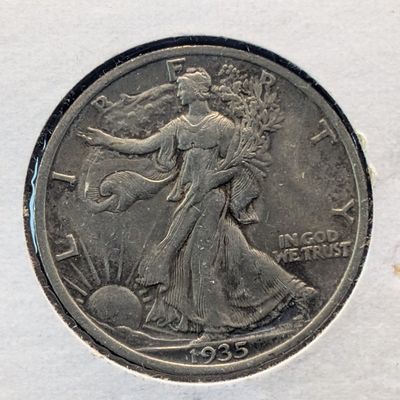 Sale Photo Thumbnail #111: 1935 Walking Liberty 90% Silver Half Dollar