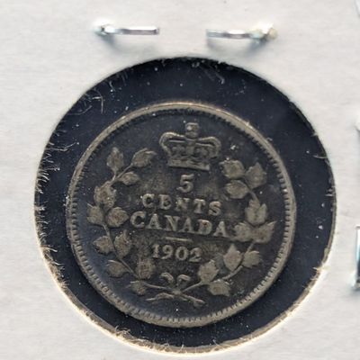 Sale Photo Thumbnail #179: 1902 Canada 5 Cents, .925 Silver, 1.162g