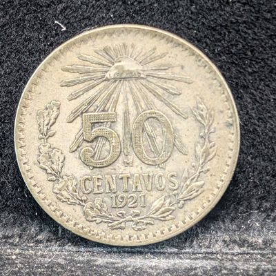 Sale Photo Thumbnail #211: 1921 Mexico 50 Centavos, .720 Silver, 8.33g