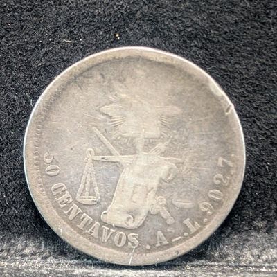 Sale Photo Thumbnail #173: 18xx Mexico 50 Centavos, .903 Silver, 13.536g