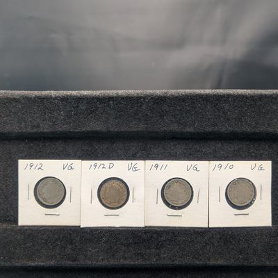 Sale Photo Thumbnail #245: 1910, 1911, 1912 and 1912-D Liberty Head V Nickels