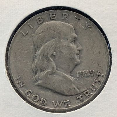 Sale Photo Thumbnail #343: 1949-S Franklin Half Dollar, 90% Silver
