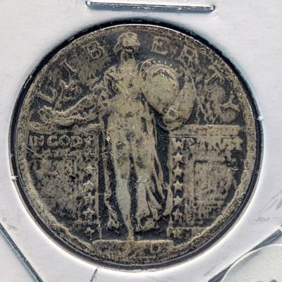 Sale Photo Thumbnail #398: 1920 Standing Liberty 90% Silver Quarter