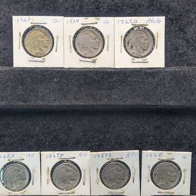 Sale Photo Thumbnail #21: 1923, 1924, 1925-D&S, 1927-D&S and 1928 Indian Head Buffalo Nickels