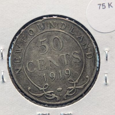Sale Photo Thumbnail #149: 1919-C Newfoundland 50 Cents, .925 Silver, 11.78g