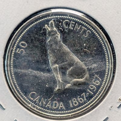 Sale Photo Thumbnail #142: 1967 Canada 50 Cents, 80% Silver, 11.66g