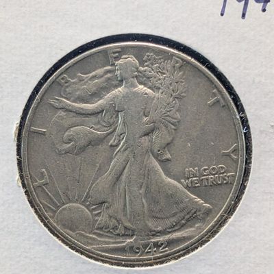 Sale Photo Thumbnail #131: 1942 Walking Liberty 90% Silver Half Dollar