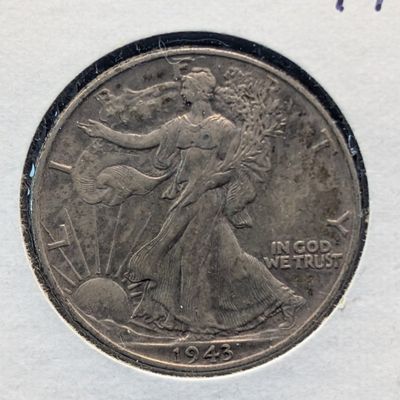 Sale Photo Thumbnail #169: 1943 Walking Liberty 90% Silver Half Dollar