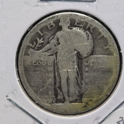 Sale Photo Thumbnail #404: No Date Standing Liberty 90% Silver Quarter - T-2a