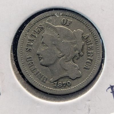 Sale Photo Thumbnail #390: 1870 Three Cent Nickel