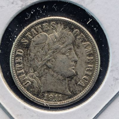 Sale Photo Thumbnail #250: 1911-S Barber 90% Silver Dime