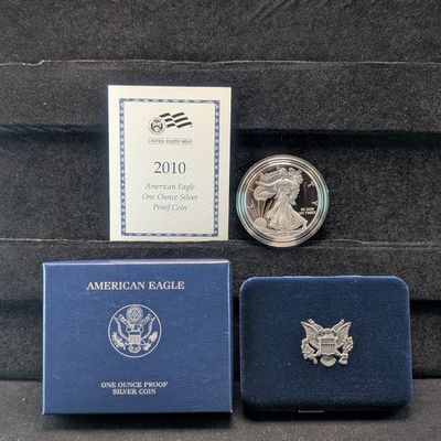 Sale Photo Thumbnail #412: 2010-W Proof American Silver Eagle 1 Troy Oz. .999 Silver In OGP W/ COA