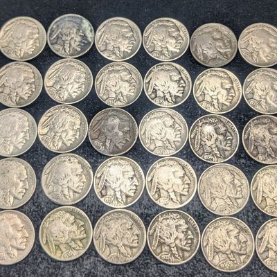 Sale Photo Thumbnail #393: (40) Assorted Full Date Indian Head Buffalo Nickels