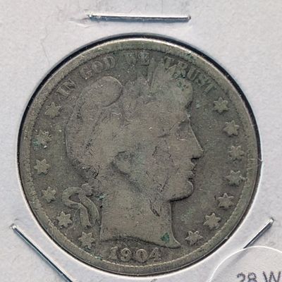 Sale Photo Thumbnail #56: 1904-S Barber 90% Silver Half Dollar