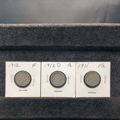 Sale Photo Thumbnail #285: 1911, 1912 and 1912-D Liberty Head V Nickels