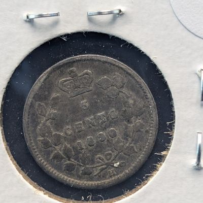 Sale Photo Thumbnail #57: 1890 Canada 5 Cents - .925 Silver - 1.167g