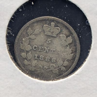 Sale Photo Thumbnail #19: 1888 Canadian 5 Cent, .925 Silver - 1.167g