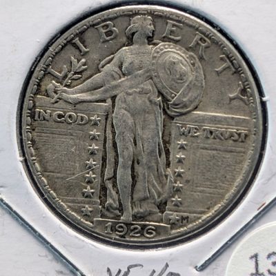 Sale Photo Thumbnail #268: 1926 Standing Liberty 90% Silver Quarter
