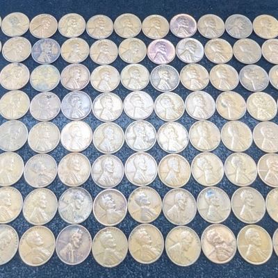 Sale Photo Thumbnail #399: (100) 1930s to 40s Lincoln Wheat Cents - No Key Dates