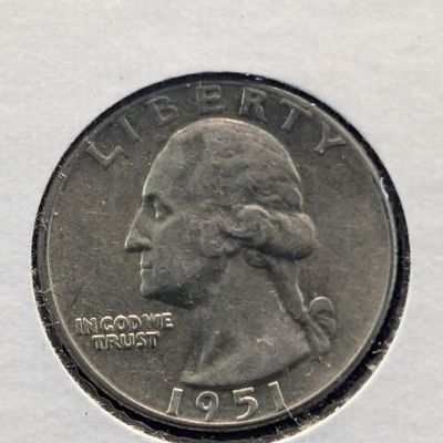 Sale Photo Thumbnail #289: 1951 Washington Quarter, 90% Silver