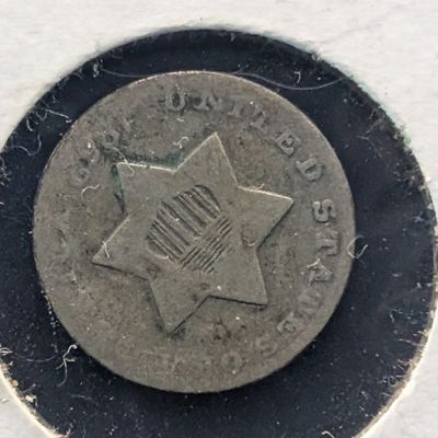 Sale Photo Thumbnail #323: 1852 U.S. Three Cent 75% Silver Trime