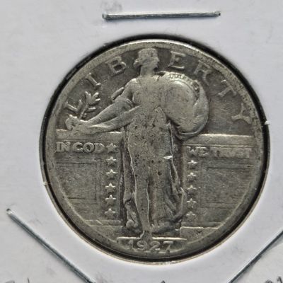 Sale Photo Thumbnail #413: 1927 Standing Liberty 90% Silver Quarter - T-2b