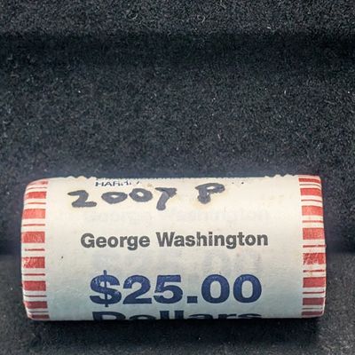 Sale Photo Thumbnail #197: $25 Bank Roll of 2007-P George Washington Presidential Dollars